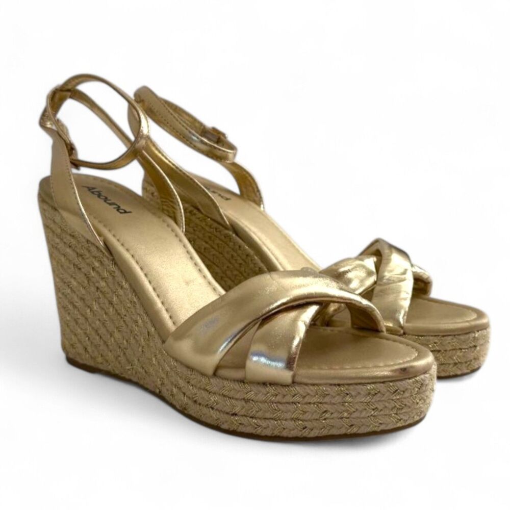 ABOUND Sukie Espadrille Gold Wedge Sandal! New! Size 11